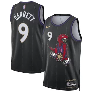 Incantevole Duraturo RJ Barrett Toronto Raptors Nike Unisex 2024/25 Swingman Player Jersey City Edition Black per i devoti sostenitori
