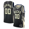 Fantastico Gorgeous Milwaukee Bucks Jordan Brand Unisex 2022/23 Swingman Custom Jersey Statement Edition Black per i devoti sostenitori