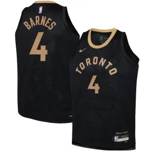 Comodo Scottie Barnes Toronto Raptors Nike Youth 2022/23 Swingman Jersey City Edition Black per i devoti sostenitori