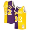 Raffinato Eccezionale Stupendo Magic Johnson Los Angeles Lakers Hardwood Classics 1984/85 Split Swingman Jersey Purple/Gold per i devoti sostenitori