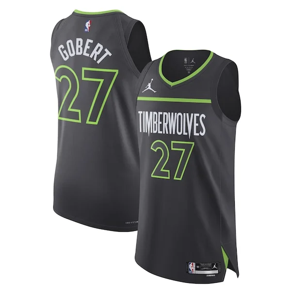Fascinante Magnifico Rudy Gobert Minnesota Timberwolves Jordan Brand Authentic Player Jersey Statement Edition Anthracite per i devoti sostenitori