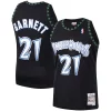Robusto Kevin Garnett Minnesota Timberwolves Hardwood Classics Swingman Jersey Black/White per i devoti sostenitori