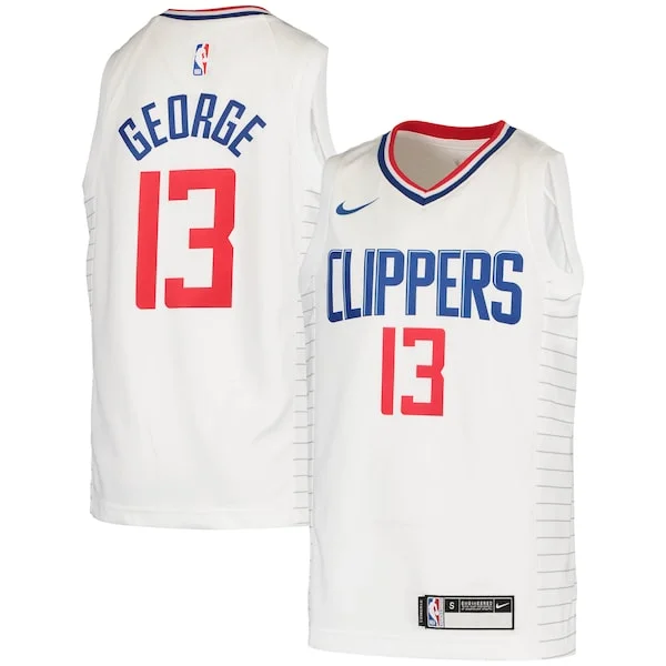 Moderno Paul George LA Clippers Nike Youth 2020/21 Swingman Jersey Association Edition White per i devoti sostenitori