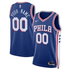 Raffinato Philadelphia 76ers Nike Unisex 2022/23 Swingman Custom Jersey Royal Icon Edition per i devoti sostenitori