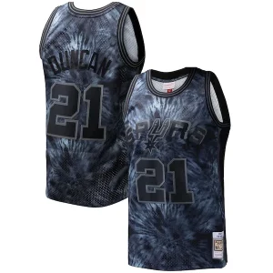 Lussuoso Tim Duncan San Antonio Spurs Hardwood Classics 1998/99 Tie Dye Swingman Jersey Black per i devoti sostenitori