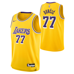 Pratico Resistente Gorgeous Luka Dončić Los Angeles Lakers Nike Unisex Swingman Jersey Icon Edition Gold per i devoti sostenitori