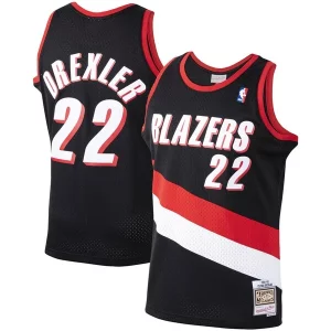 Incantevole Clyde Drexler Portland Trail Blazers 1991/92 Hardwood Classics Swingman Jersey Black per i devoti sostenitori