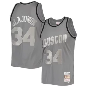 Delizioso Hakeem Olajuwon Houston Rockets Hardwood Classics Retired Player 1993/94 Metal Works Swingman Jersey Charcoal per i devoti sostenitori