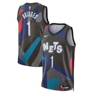 Splendido Comodo Mikal Bridges Brooklyn Nets Nike Unisex 2023/24 Swingman Jersey Black City Edition per i devoti sostenitori