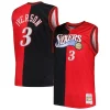 Eccezionale Fantastico Comodo Allen Iverson Philadelphia 76ers Big & Tall Hardwood Classics 2000/01 Split Swingman Jersey Black/Red per i devoti sostenitori