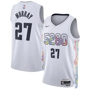Incantevole Accattivante Jamal Murray Denver Nuggets Nike Unisex 2024/25 Swingman Player Jersey City Edition White per i devoti sostenitori
