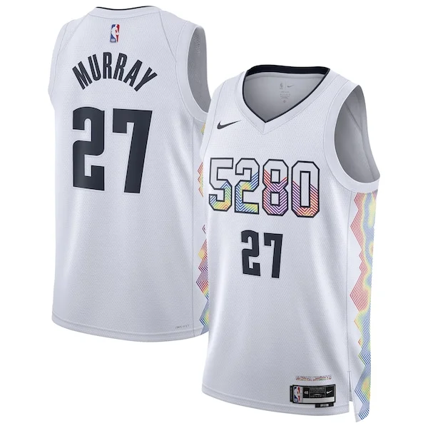Incantevole Accattivante Jamal Murray Denver Nuggets Nike Unisex 2024/25 Swingman Player Jersey City Edition White per i devoti sostenitori