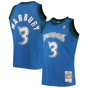 Trendy Stephon Marbury Minnesota Timberwolves 1996/97 Hardwood Classics Swingman Jersey Blue per i devoti sostenitori