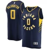 Elegante Pratico Stupendo Tyrese Haliburton Indiana Pacers Fast Break Replica Jersey Icon Edition Navy per i devoti sostenitori