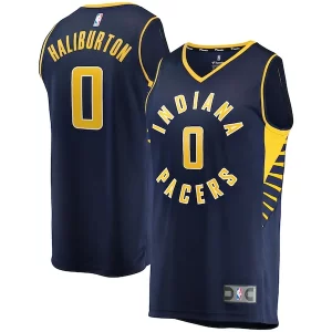 Elegante Pratico Stupendo Tyrese Haliburton Indiana Pacers Fast Break Replica Jersey Icon Edition Navy per i devoti sostenitori